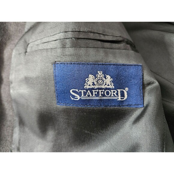Stafford Men's Dark Gray Long Sleeve Wool Suit Jacket Sport Coat Blazer Size 38S - Picture 10 of 12